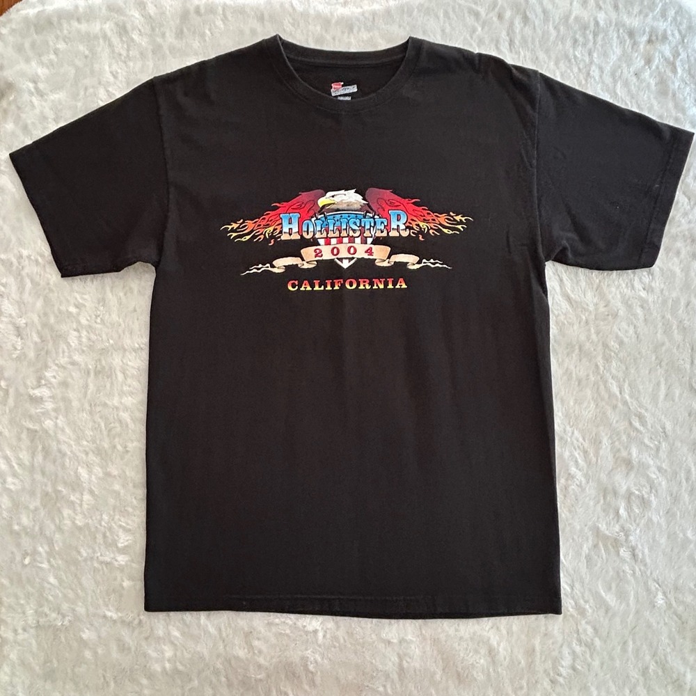 Y2K Hollister Biker Motorcycle T-Shirt Mens Medium Black Excellent‎ California